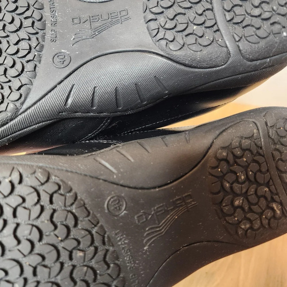 Dansko Black Leather Nora Slip On Clogs nursing shoes wome size EU 40. - Picture 4 of 12